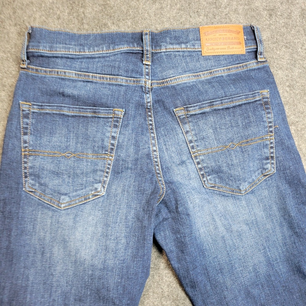 Lucky Brand Jeans Mens 30x32 Blue Denim Stretch 410 Athletic Straight Leg Dad - Picture 6 of 15